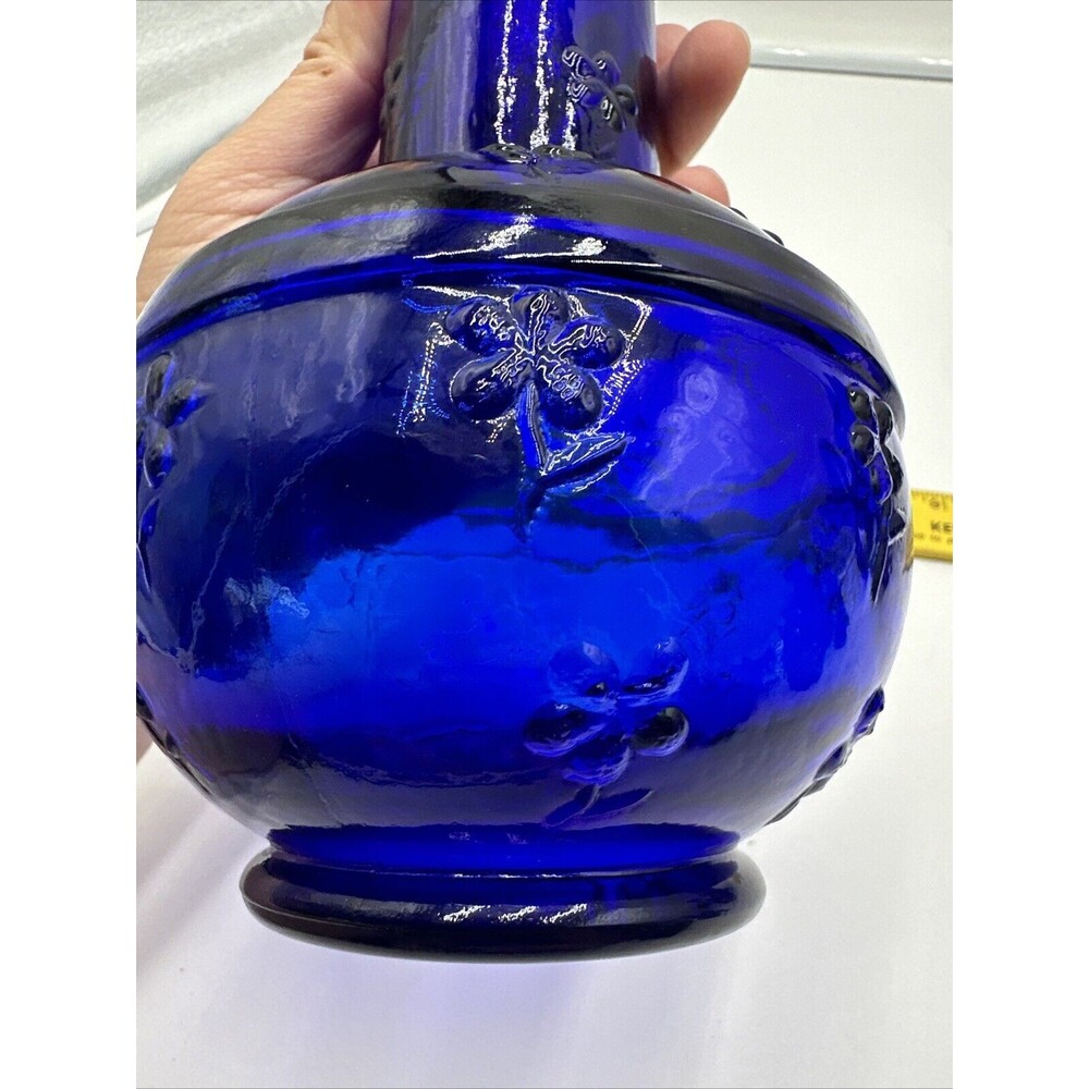 VTG Crownford Giftware Cobalt Blue Glass Decanter & Cup Made in ITALY 1983 - Picture 8 of 13